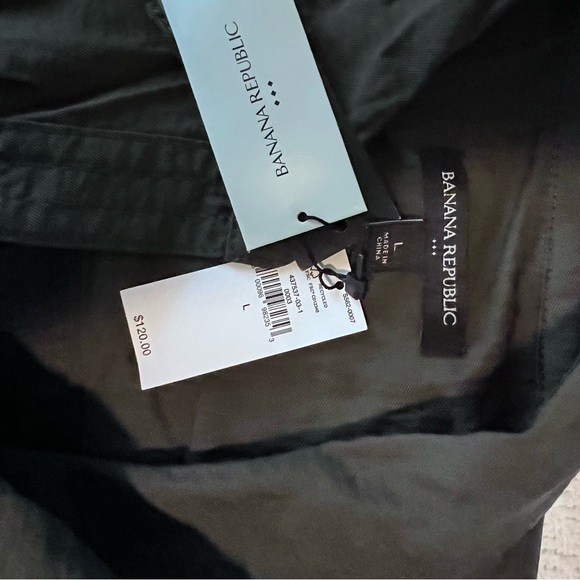 NWT Banana Republic Shirt dress button down, w belt, pockets & bust pockets Sz L - Picture 3 of 11